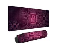 Cybersecurity Tech - Tappetino per mouse grande, 40,6 x 91,6 cm | Cybersecurity Theme, Tappetino per tastiera, Modello di codice binario, Design del circuito, Area di lavoro estesa