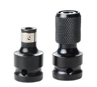 Cyberwork 2 pezzi adattatore da 1/2 a 1/4 per punte avvitatore e avvitatore a impulsi, porta inserti per avvitatore multifunzione compatibile con chiavi a bussola e lavori di bricolage - Nero