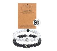 Cyberwork 2PCS Bracciali Coppia, Bracciale Amicizia per Uomo e Donna, Braccialetto Uomo & Bracciale Donna, Idee per Fidanzato e Fidanzata, Idea Anniversario e San Valentino