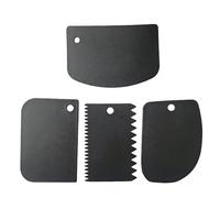 Cyberwork 4PCS Tarocco per Impasti Tagliapasta in Plastica Nera Multi-Forme, Spatola Cucina per Pizza, Pane e Dolci, Set Utensili per Lavori di Pasticeria (Nero)