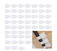 Cyberwork 50 pezzi di gestione dei cavi, colore bianco, autoadesivi, fascette in , 3 × 9 cm, organizer per cavi, scrivania, ufficio, supporto per cavi riutilizzabile senza foratura, forte adesione per