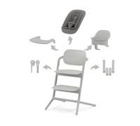 CYBEX Gold LEMO Seggiolone 4-in-1, 0 - 99 Anni, Dalla Nascita, Include Sdraietta, Sedile per Bambini, Vassoio, Riduttore per Neonati, Poggiatesta e Adattatore, Alluminio/Plastica, Suede Grey (Grigio)