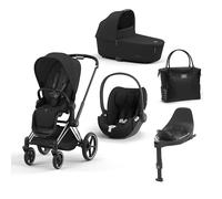 CYBEX PLATINUM - Trio Priam Sepia Black Con Telaio Chrome Black e Base T + Borsa (OMAGGIO)