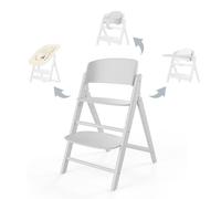 CYBEX Set di seggioloni CLICK & FOLD 4in1 dorato, cresce con il bambino, dalla nascita ai 99 anni, incl. nido sdraietta dorato, set per bambini e vassoio, legno di faggio/cotone/plastica, tutto bianco