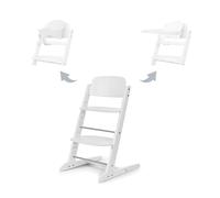 CYBEX Set Seggiolone IRIS Oro 3in1, Crescere con il Bambino, 6 Mesi - 99 Anni, Incl. Set Bambino e Vassoio, Legno di Faggio/Plastica, Tutto Bianco