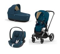 Cybex - Trio Priam 2023 Con Seggiolino Auto Cloud Z ISize - Mountain Blue + Telaio Chrome Black