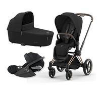Cybex - Trio Priam 2025 Con Cloud T Isize, Sepia Black + Telaio Rosegold