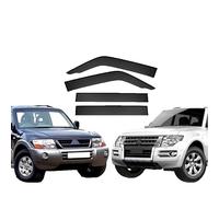 CYBHYAXC Deflettori Antivento per Mitsubishi Pajero V73-V97 MK3-V60 MK4-V80 2001-2021, Deflettori Finestrini Auto Antivento Antipioggia Scudo Deflettori d'Aria Integrati,A