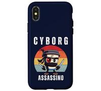 Cyborg Cappuccino Assassino Italiano Brainrot Meme Bambini Ragazzi Custodia per iPhone X/XS