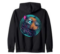 Cyborg Cyberpunk Capybara Cybernetic per Ragazzi Uomini Bambini Felpa con Cappuccio