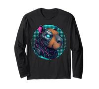 Cyborg Cyberpunk Capybara Cybernetic per Ragazzi Uomini Bambini Maglia a Manica