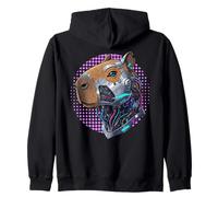 Cyborg Cyberpunk Capybara Cybernetic per Uomini Donne Bambini Felpa con Cappuccio