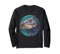 Cyborg Cyberpunk Capybara Cybernetic per Uomini Ragazzi Bambini Maglia a Manica