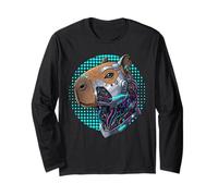 Cyborg Cyberpunk Capybara Cybernetic Uomini Donne Bambini Maglia a Manica