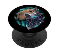 Cyborg Cyberpunk Capybara Cybernetic Uomini Donne Bambini PopSockets PopGrip Adesivo
