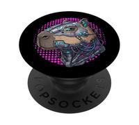 Cyborg Cyberpunk Capybara Cybernetic Uomini Donne Bambini PopSockets PopGrip Adesivo