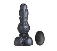 Creature Cocks Cyborg Cock Thrusting & Vibrating Silicone Dildo Dark Silver