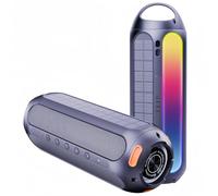 CYBORIS Altoparlante Bluetooth solare, 30 W, portatile, altoparlante magnetico per esterni, IPX6, impermeabile con luci LED RGB, 30 ore, bassi profondi per travel, golf, spiaggia, feste