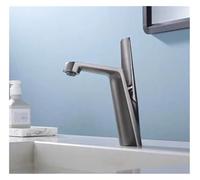 CYBSFKJ Lusso creativo e semplicità miscelazione lavabo rubinetti in metallo rubinetti for lavabo acqua calda e fredda lavandino del bagno accessori for il bagno(Gray)