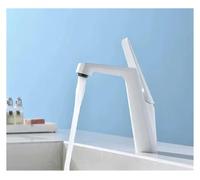 CYBSFKJ Lusso creativo e semplicità miscelazione lavabo rubinetti in metallo rubinetti for lavabo acqua calda e fredda lavandino del bagno accessori for il bagno(White)