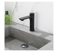 CYBSFKJ Rubinetto for lavabo con sensore intelligente in ottone Miscelatore for acqua calda e fredda montato su piano Rubinetto for lavabo Gru Sensazione a infrarossi(Black)