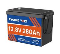 CYCCLEVOLT Batteria LiFePO4 12V 280Ah, Mini batteria litio 280ah con BMS 200 A, batteria al litio ferro fosfato a ciclo profondo, ideale per camper, energia solare e barche