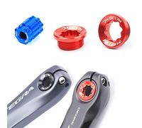 CYCEARTH Tappo di regolazione della pedivella + attrezzo per bicicletta M20 guarnitura viti dadi coperchio bullone per Shimano (rosso)