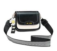 CYchen Borsa Tracolla Donna in Pelle e Tela - Borse da Spalla Tote Grande Mano Bag Lavoro Shopping Borsetta Shopper Porta PC Università Media Nera Vintage Piccola Bauletto