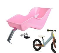 Cycle Doll Carrier Seat - Decorative Bicycle Toy Holder, Clip On Strap Mount | Kids Pretend Play Doll Transport Accessory Kit, Pink Plush Animal Passenger Riding Attachment System With Secure Rear Fra