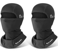 CYCLESPEED Passamontagna per moto, bicicletta, balaclava invernale, maschera da sci per uomo e donna, calda, antivento, traspirante, per corsa, attività all'aperto, nero + nero., Taglia unica