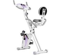 Cyclette compatta per interni, pieghevole, silenziosa, per uso domestico, con controllo magnetico, 16 velocità, volano da 1,5 kg, portata 120 kg (viola, 70 x 40 x 122 cm)