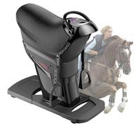 Cyclette Elettrica a Cavallo, Macchina per Addominali con Simulazione 3D, Attrezzo per Esercizi di Equitazione Domestico con 20 Velocità Regolabili, Altoparlante Bluetooth e Display LED HD, XL 99W 7i6