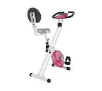 HOMCOM Cyclette Pieghevole Magnetica – 8 livelli di resistenza, 5 posizioni – Rosa/Bianco