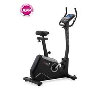 JK FITNESS Cyclette Elettromagnetica JK284【Volano 12 Kg | 32 Livelli di Resistenza】 Display LCD Multifunzione | Programmi Preimpostati | Connettività App | Sella Ergonomica Regolabile
