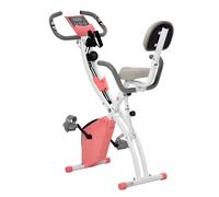 Cyclette Magnetica Pieghevole 97x51x115 cm con Bande Elastiche in Acciaio Rosa