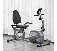 Cyclette Orizzontale con Schienale e Seduta Regolabile, Spin Bike Magnetica Professionale, Cyclette Cardio con 8 Resistenze e Monitor LCD, 121.5-136x62.5x98cm, Grigio Description:La cyclette cardio HO