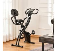 Cyclette Pieghevole 2 in 1, Resistenza Magnetica Regolabile 8 Livelli, Bici da Fitness con Sensore di Frequenza Cardiaca, Elastici per Braccia, Schermo LCD Description:Fai un allenamento total body ne