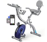 Cyclette pieghevole 4 in 1, cyclette con monitor LCD e misurazione del polso, cyclette ergometrica magnetica con comodo cuscino del sedile, cyclette fitness per la casa, salvaspazio [Bicicletta da all