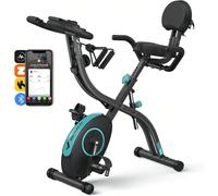 Cyclette pieghevole 4 in 1, cyclette con monitor LCD e misurazione del polso, cyclette ergometrica magnetica con comodo cuscino del sedile, cyclette fitness per la casa, salvaspazio [Bicicletta da all