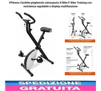 Cyclette Pieghevole Salvaspazio con Display Multifunzione e Resistenza Regolabil