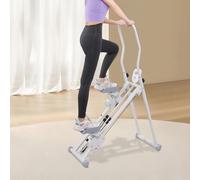 Cyclette portatile Stepper pieghevole in altezza per il fitness a casa con schermo LCD e maniglia, adatto per l'allenamento a casa e riabilitazione, fino a 150 kg di carico