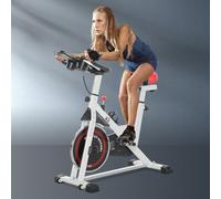 Cyclette Professionale, Bici da Spinning,Cyclette da Camera Regolabile con Schermo LCD e Portabicchieri, Volano 8kg, Bianco HOMCOM Cyclette Professionale, Bici da Spinning,Cyclette da Camera Regolabil