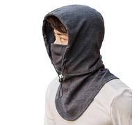 Cycling Cold Protection Mask,Hooded Face Mask with Neck Warmer for Cycling,Windproof Ski Mask for Men Women (One Size,Dark Gray)