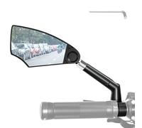 Cycling Rearview Mirror, Rear View Wide Angle Mirrors, Shockproof Glass Lens, Portable Biking Safety Gear, Easy Mounting Design, Perfect for Road Riding, Touring, Daily Commuting, 28x7x1.8 cm