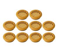 cyclingcolors 10 x Griglia di ventilazione per aerazione rotonda in plastica, diametro incasso, 50 mm, altezza 12,5 mm, copertura per soffitto e falegnameria, marrone chiaro