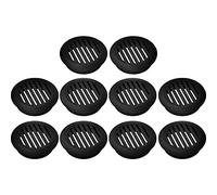 cyclingcolors 10 x Griglia di ventilazione per aerazione rotonda in plastica, diametro incasso, 50 mm, altezza 12,5 mm, copertura per soffitto e falegnameria, nero