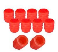 cyclingcolors 10x Cappucci delle valvole cappuccio luminoso fosforescente valvola pneumatici Auto Bici Moto Schrader Plastica, Rosso