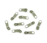 cyclingcolors 10x Cursore Cerniera Ricambio Kit di Riparazione per Cerniera Testa N°3 Cursori per Vestiti Borse Giacche Borse Valigie Jeans, grigio scuro crema