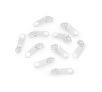 cyclingcolors 10x Cursore Cerniera Ricambio Kit di Riparazione per Cerniera Testa N°3 Cursori per Vestiti Borse Giacche Borse Valigie Jeans, bianco