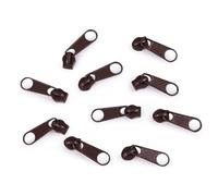 cyclingcolors 10x Cursore Cerniera Ricambio Kit di Riparazione per Cerniera Testa N°3 Cursori per Vestiti Borse Giacche Borse Valigie Jeans, cioccolato